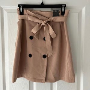 Primark Brown Buttoned Tie Skirt